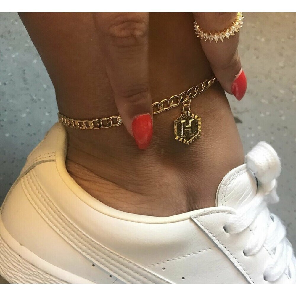 SALE Initial anklet, letter anklet,gold 21cm + 10cm Extender Chain / A-Z Initial